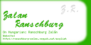 zalan ranschburg business card